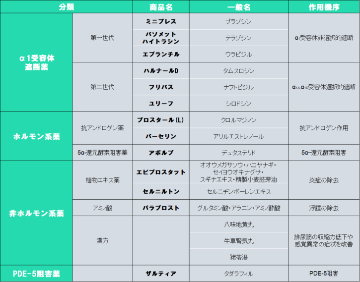 【前立腺肥大症薬一覧】前立腺肥大症の治療薬の使い分けについて徹底解説